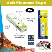2x 1.5M 60" Measure Tape Soft Ruler Sewing Tailor Body Measuring Tape Flexible