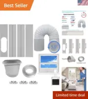 Portable Air Conditioner Window Vent Kit with 5.9” Exhaust Hose Universal Win...