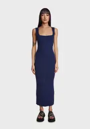 Ready To Mingle Midi Dress - Dark Blue