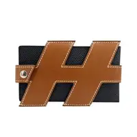 在飛比找森森購物網優惠-Hermes H TAG 可拆式名片夾(深藍/駝)