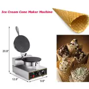 1Electric Commercial Stainless Steel Ice Cream Waffle Cone Maker Machine 110V US