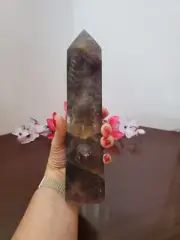 8 7/8" Natural Rainbow Fluorite Crystal Tower (R4F)