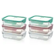 Glasslock 400ml Rectangular Storage Container Set w/ Lid 6pc