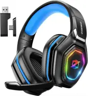 Wireless Gaming Headset for PC, Ps5, Ps4 with Flip Microphone New USA