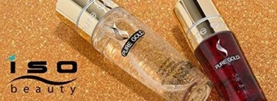 Pure Gold Flakes Face Serum and Eye Serum Anti-Aging Skincare Routine Set Bundle
