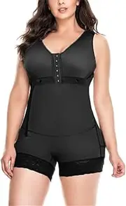Women Postpartum Charming Curves Weight Loss Body Shaper Front Closure Zipper Bodysuit Post Liposuction Post Op Surgery