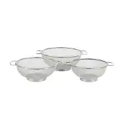Stainless Steel Fine Mesh Colander with Resting Base (Set of 3 Strainers) Sifter