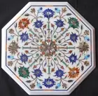 Nature Design Coffee Table Top Octagon White Marble Entryway Table for Home