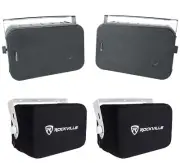 2 Rockville HP65S 6.5" Black Outdoor Patio Restaurant Speakers+Waterproof Covers