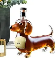 Dachshund Dog Whiskey Bottle | Dog Whiskey Decanter | Wine Decanter | Wine Container Dispenser | Playful Liquor Flask Safe Glassware for Whiskey Enthusiasts, Home Bar Decor