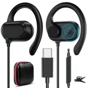 USB Type C Headphone Open Air Adjustable Over Ear Hook Headset School Kid Cor...
