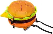 [RRISETAG] Cheeseburger Backpack, Funny Yellow Cartoon Space Cheeseburger Backpack - Cute Design