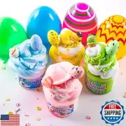 Easter Basket Stuffers for Kids, 4 Pack Prefilled Slime Eggs with Charms and