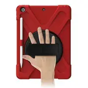 StylePro, iPad 10.2 shockproof case with hand strap & rotating stand for iPad 7th, 8th & 9th gen, red