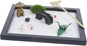 KOMBIUDA 1 Set Zen Garden Kit for Desk DIY Sand Rock Ornament for Meditation Desktop Adornment Miniature Indoor Garden Decoration for Home Office Random Color