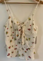 Japna Junior Sz Lg Tank Top Crop Peasant Button Front Babydoll India Festival