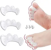 Toe Spacers with Inserts Toe Separators for Men Adjustable Correct Toes, Bunion Relief Hammertoe Corrector (L Size) (TS-L)