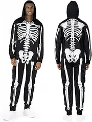 [Morph] Mens Skeleton Costume Men Adult Skeleton Suit Outfit Scary Halloween Costumes for Men Adult Skeleton Costume Men