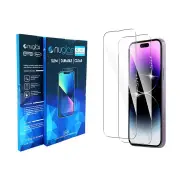 Nuglas Clear Tempered Glass Transparent Screen Protector For iPhone 14 13 12 11 XS Pro Max [2-Pack]
