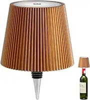 Brabola Gold Wireless Bottle Lamp, 3 Color Dimmable, Rechargeable Table Lamp Shade for Home, Office, Bar, Christmas