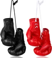 Zhanmai 2 Pairs Mini Boxing Gloves for Car Mirror Miniature Punching Gloves Boxi