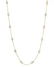 Diamond Station Necklace in 14K Yellow Gold, 2.60 ct. t. w.
