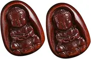 KALLORY 2pcs Rosewood Buddha Pendant Ring Clay Beads Bracelet Making Kit Beads for Bracelets Gemstone Beads Bead Bracelet Making Kit Carnelian Bracelet Beaded Bracelets Keys Zen