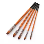 5pcs/set Artist Paint Brush Set High Quality Nylon Hair Wood Black Handle Watercolor Acrylic Oil Brush Painting Art Supplies