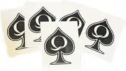 5pc Large Temporary Tattoo Queen of Spades BBC QOS
