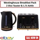 Westinghouse Breakfast Gift Makers Pack 1.7L Kettle and 2 Slice Toaster Jug