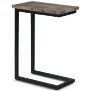 Skyler SOLID WOOD and Metal 18" W Rectangle C Side Table in Beach Brown