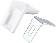 BESTOYARD 28Pcs White Plastic Corner Brackets for Furniture Reinforcement Straight Angle Desk Chair Supports Slip Design for Cabinets Wardrobes More Versatile