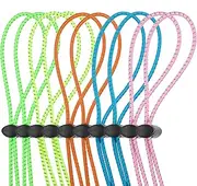 10 Sets Goggle Bungee Straps for Swim,Adjustable Replacement Bungee Cord Strap Swimming Goggle Strap with Lock Clamp(Green, Blue, Pink, Yellow, Orange)
