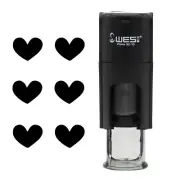 Heart Self Inking Stamp Black Ink 10mm Diameter Loyalty Business Card Craft