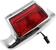jiningxinxin Compatible With Heritage Softail Classic Electra Glide Standard Motorcycle Lens Front Fender Tip Light Lamp Edge 5050LED Chrome(Rear Red)