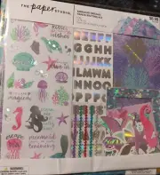 Scrapbook Album 12" X 12" Crafts Post Bound Geode With Mermaid Paper Craft Kit