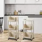 Kitchen Storage Shelf Basket with Wheel Save Space Spice Rack Organizer for