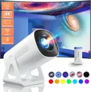 Portable Wifi and Bluetooth Projector - 4K 1080P Supported Mini Movie Projector,