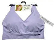 Jockey Essentials Bralette Women Small Orchid Soft Touch Wirefree Back Smoothing