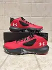 Under Armour Adult UA Lockdown 6 Sz 12 Basketball Shoes Red/Black 3025616-600