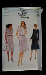 Vogue 7615 ladies sewing pattern sizes 8 dress New Envelope Damage