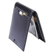 Men Bifold Wallet with Money Clip - Leather Minimalist Front Pocket RFID Bloc...