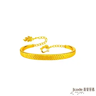 【J code真愛密碼金飾】 龍麟硬金手環