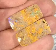 Matched Pair Louisiana Opal Cabochon Gem Opal Natural Untreated 26.40 cts.