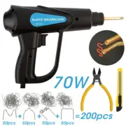 Hot Stapler Plastic Repair Car Bumper Welding Welder Machine Gun 200 Staples Kit