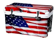 Vinyl Cooler Wrap Fits RTIC 52 Cooler | Decal Skin FULL Waving American Flag