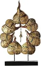 Wooden Bodhi Shape Copper Bell, 60 * 38 * 10CM Living Room Ornaments, Villa/Home Feng Shui Decoration