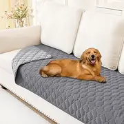 MOTYYA Waterproof Dog Bed Cover Blanket, Soft Reversible Pet Blanket, Washable Leakproof Cats Dogs Couch Cover for Sofa, Couch, Furniture (30x70 Inch, Grey+Light Grey)