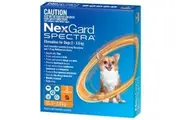 NexGard SPECTRA Flea, Tick & Heartworm for Dogs 2-3.5kg - Orange - 3 Pack