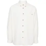 [A.p.c.] A. p.c. Logo-embroidered Organic Cotton Shirt L WHITE